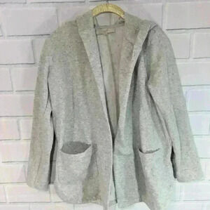 LOFT Gray Open Hooded Sweatshirt